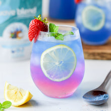 Load image into Gallery viewer, Sparkling wave refresher made using SMOOV wave blend. Mocktail packed with protein, antioxidants, vitamins for energy, digestion, health and immunity.