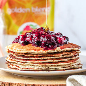 Breakfast pancakes made using smoov superfood blends and powders. Packed with antioxidants for health & wellness. Keto Friendly