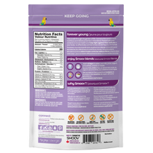 Load image into Gallery viewer, Back of Smoov Blends Berry Exotic Blend bag. Nutritional information, creative description, how to use, country of origin.